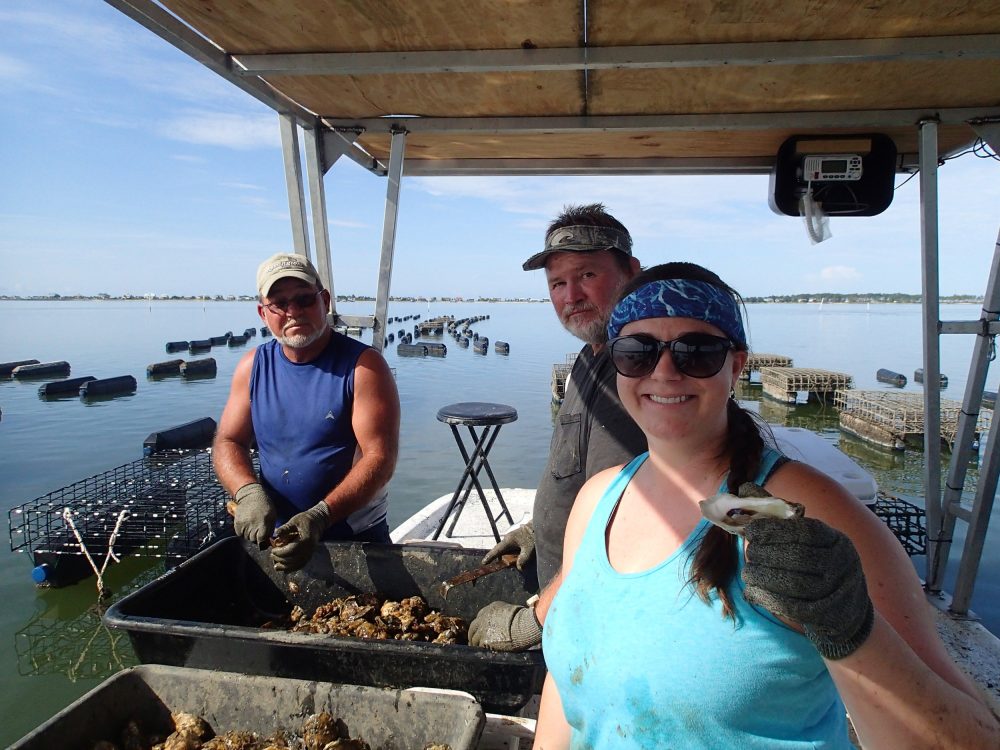 Nicolette with the more of the Oyster Boss team on the farm. Source: Nicolette Mariano.