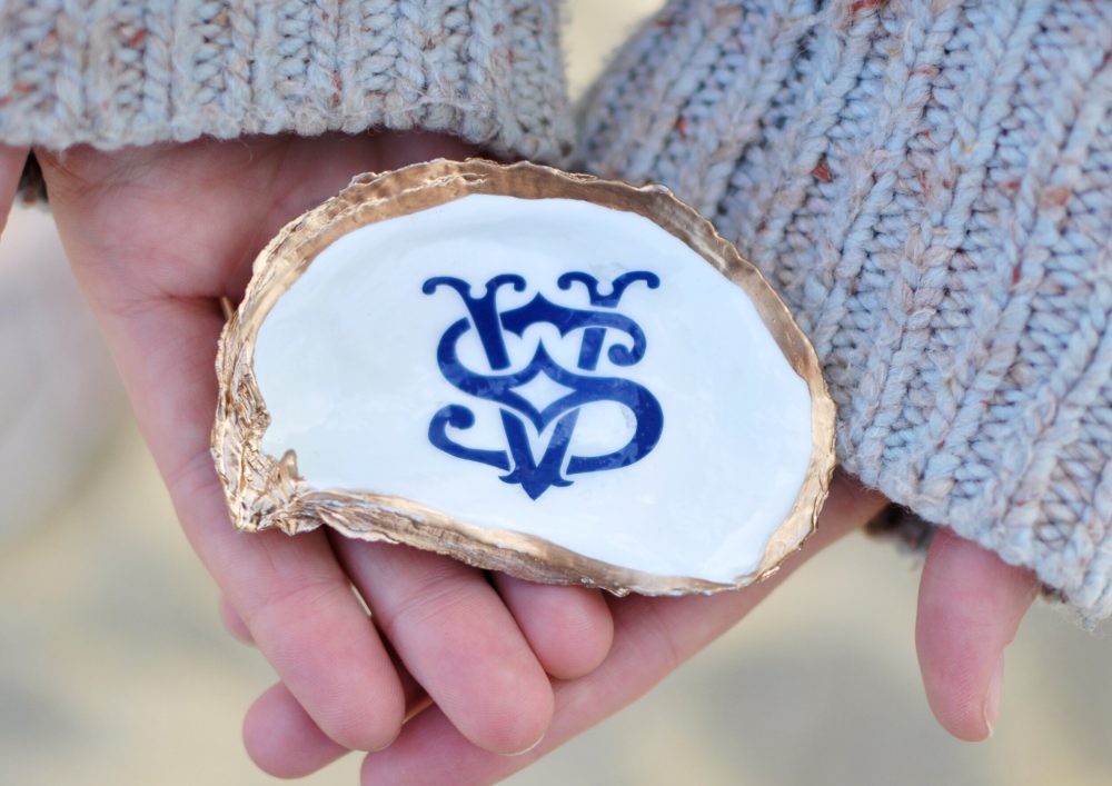 My monogrammed oyster shell!