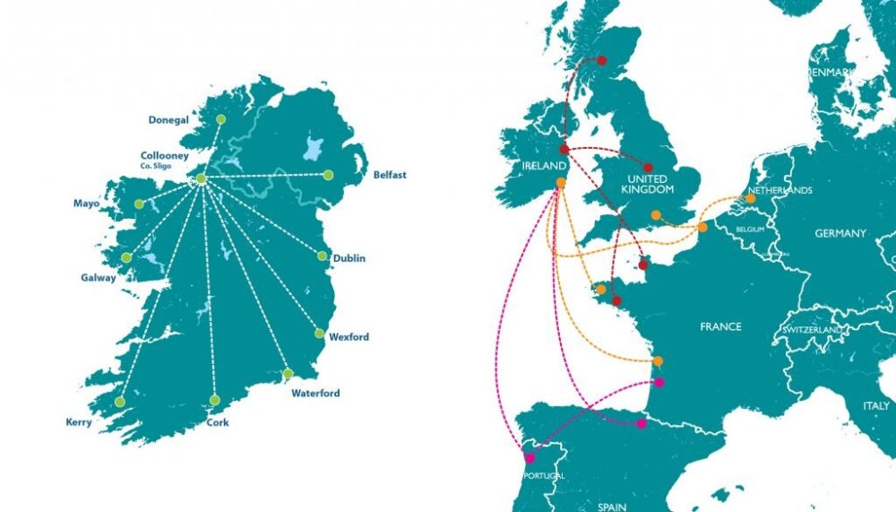 Triskell Seafood trade routes. Now also shipping equipment and clothing to the USA. Source: Triskell Seafood.